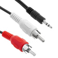 Câble audio jack 3,5 mm stéréo vers RCA mâle de qualité normale, longueur : 1,5 m, Length: 1.5m