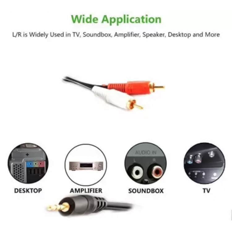 Câble audio jack 3,5 mm stéréo vers RCA mâle de qualité normale, longueur : 1,5 m, Length: 1.5m