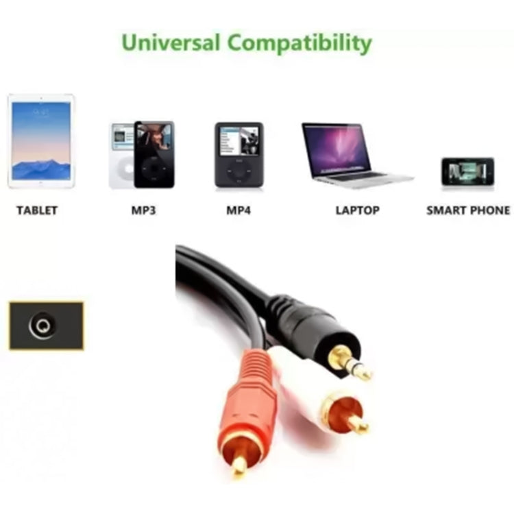 Câble audio jack 3,5 mm stéréo vers RCA mâle de qualité normale, longueur : 1,5 m, Length: 1.5m