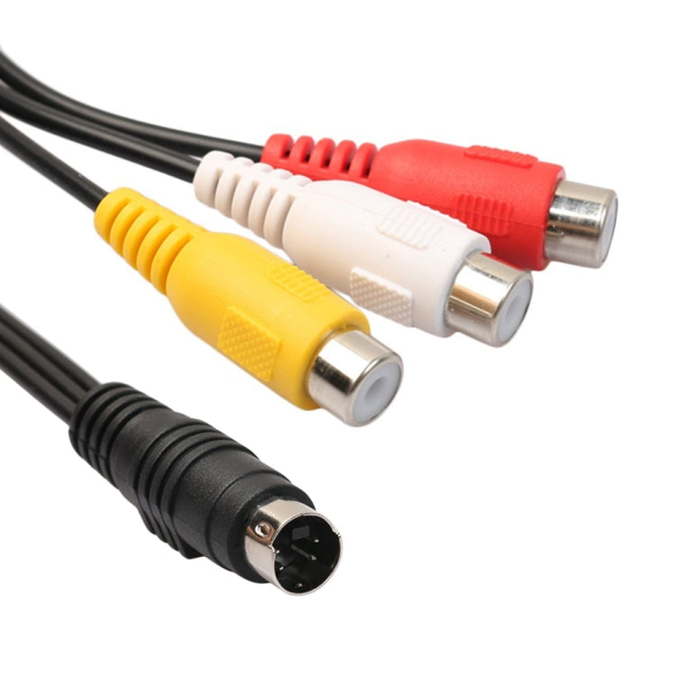 S-Video TV to RCA Converter Female AV Cable Adapter 4 Pin, Length: 20cm, S-Video to AV 3RCA Female