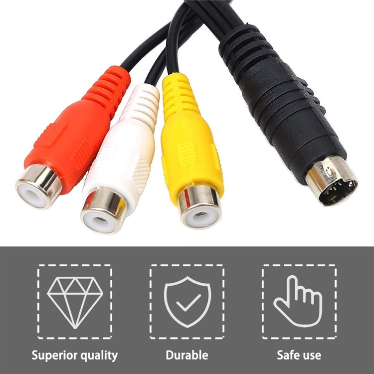 S-Video TV to RCA Converter Female AV Cable Adapter 4 Pin, Length: 20cm, S-Video to AV 3RCA Female
