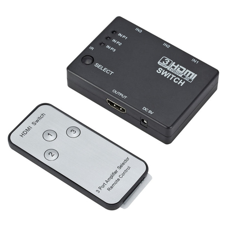 Commutateur HDMI 3x1 Full HD 1080P 3D avec télécommande IR, with IR Remote Control