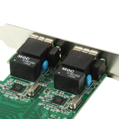 Adaptateur de carte contrôleur Ethernet double Gigabit PCI-Express 2 ports RJ45 10/100/1000 BASE-T (IO-PCE8111-2GLAN), 2 Ports RJ45