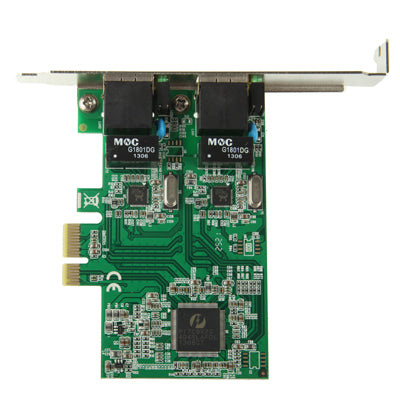 Adaptateur de carte contrôleur Ethernet double Gigabit PCI-Express 2 ports RJ45 10/100/1000 BASE-T (IO-PCE8111-2GLAN), 2 Ports RJ45