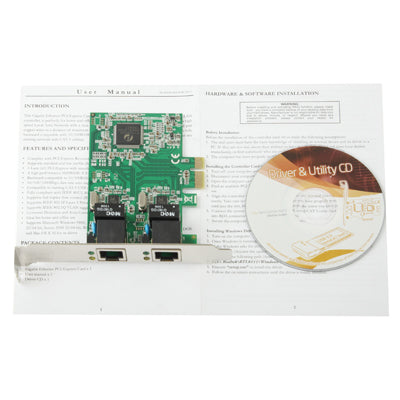 Adaptateur de carte contrôleur Ethernet double Gigabit PCI-Express 2 ports RJ45 10/100/1000 BASE-T (IO-PCE8111-2GLAN), 2 Ports RJ45