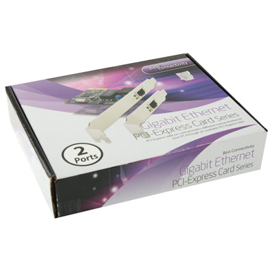 Adaptateur de carte contrôleur Ethernet double Gigabit PCI-Express 2 ports RJ45 10/100/1000 BASE-T (IO-PCE8111-2GLAN), 2 Ports RJ45