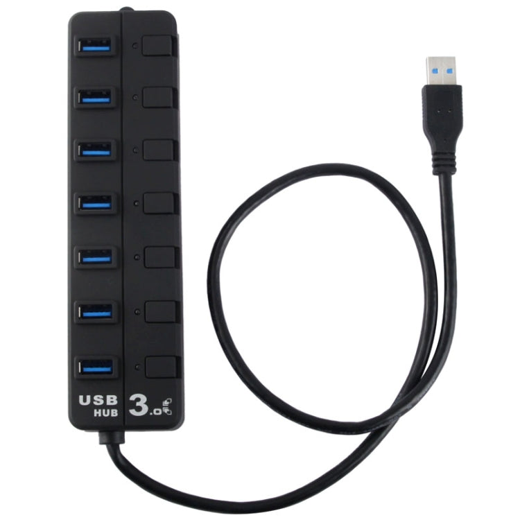 7-Port USB 3.0 Hub with Individual Switches for Each Data Transfer Port, 7 Ports (White), 7 Ports (Black)