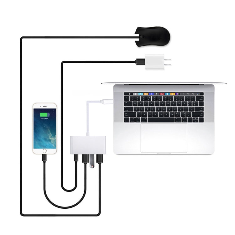 Adaptateur Hub 4 en 1 USB 3.0 et USB-C pour PC Gaming