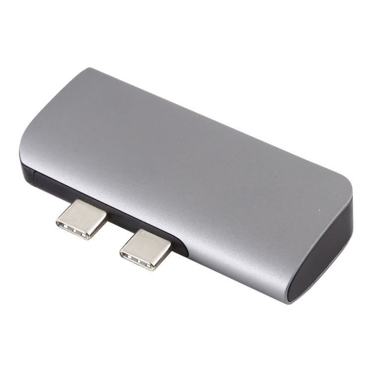 Dual USB-C/Type-C to PD + USB 3.0 + HDMI Multifunctional Extension HUB Adapter