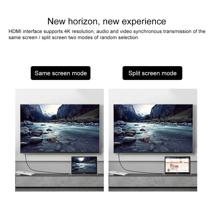 Dual USB-C/Type-C to PD + USB 3.0 + HDMI Multifunctional Extension HUB Adapter