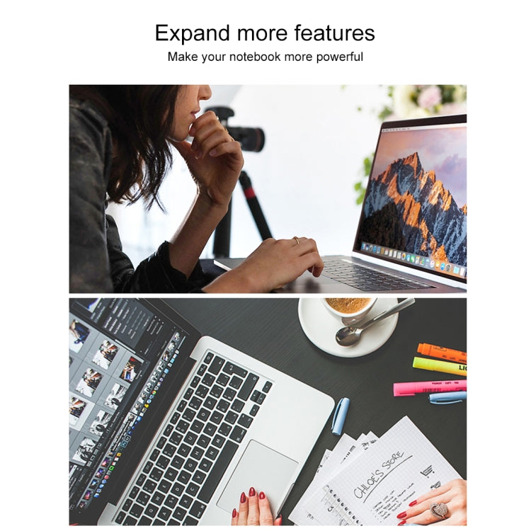 Dual USB-C/Type-C to PD + USB 3.0 + HDMI Multifunctional Extension HUB Adapter