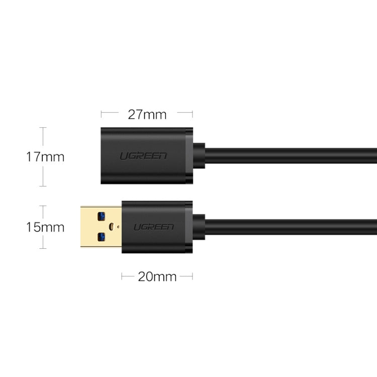 Ugreen 1 m USB 3.0 mâle à femelle synchronisation de données câble de rallonge de Transmission super rapide, Length: 1m