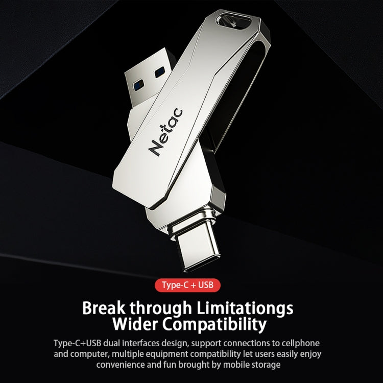 Lecteur Flash USB-C 128 Go pour PC et Gaming - Netac U782C