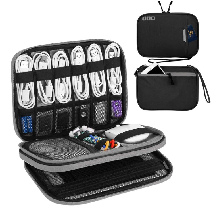 Multifunctional Headphone Charger Data Cable Storage Bag, Portable Power Bank, Size: M, 25 x 18 x 5 cm, 25 x 18 x 5cm (Black), 25 x 18 x 5cm (Grey)