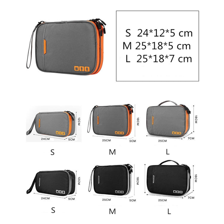 Multifunctional Headphone Charger Data Cable Storage Bag, Portable Power Bank, Size: M, 25 x 18 x 5 cm, 25 x 18 x 5cm (Black), 25 x 18 x 5cm (Grey)