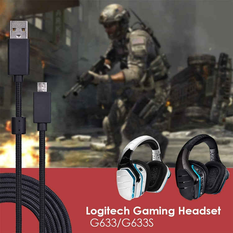2m USB audio cable for Logitech G633/G633s headset