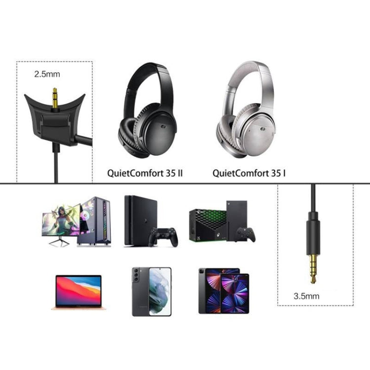 Câble Antibruit Gaming pour Casque BOSE QC35I/QC35II