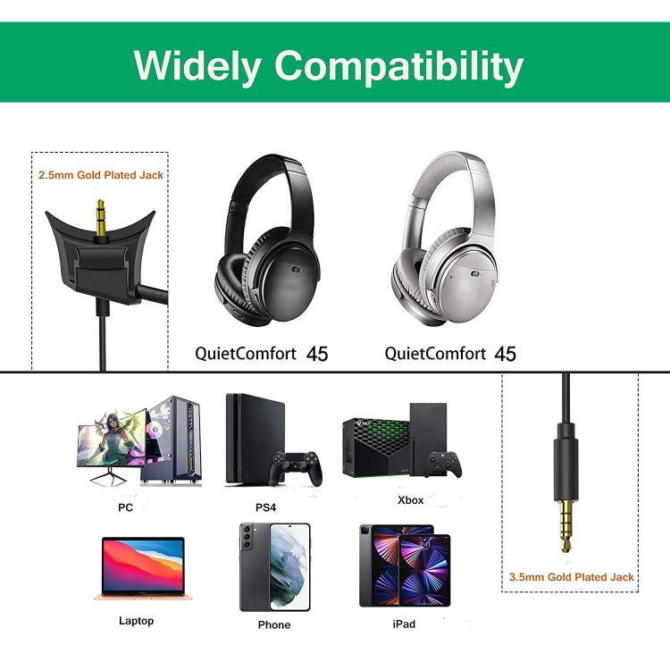 Câble Gaming ZS0242 pour casque BOSE QC45 - Accessoire idéal