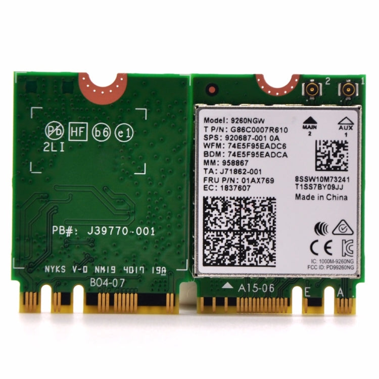 9260NGW Wireless-AC 9260NGW 1730Mbps 802.11ac AC Wireless Dual Band Bluetooth 5.0 WLAN Network Card