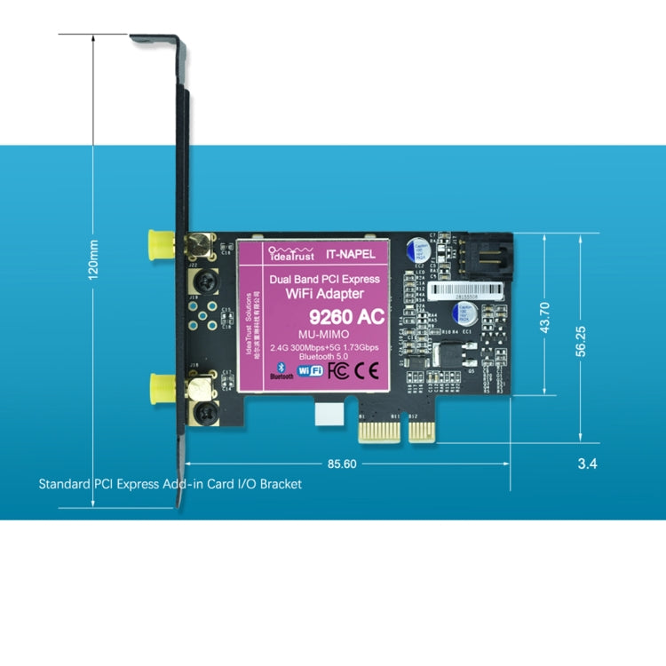 9260NGW tout neuf pour Intel double bande sans fil-AC 9260AC Bluetooth 5.0 5G 1730Mbps Wifi carte réseau PK 8265/7260/8260, 9260NGW