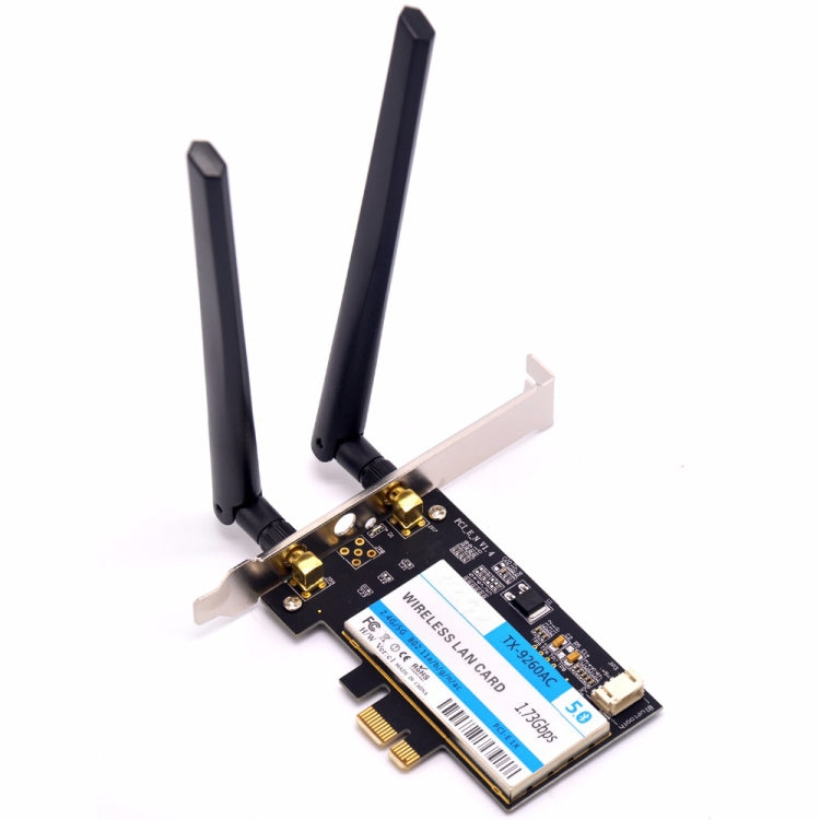 TX-9260AC sans fil-AC double bande 802.11ac 1730Mbps adaptateur WiFi PCI-e de bureau + Bluetooth 5.0 carte réseau WLAN pour Intel 9260ac, TX-9260AC 1730Mbps