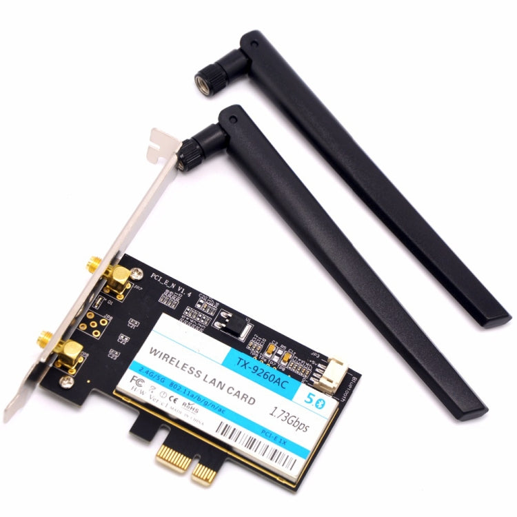TX-9260AC sans fil-AC double bande 802.11ac 1730Mbps adaptateur WiFi PCI-e de bureau + Bluetooth 5.0 carte réseau WLAN pour Intel 9260ac, TX-9260AC 1730Mbps