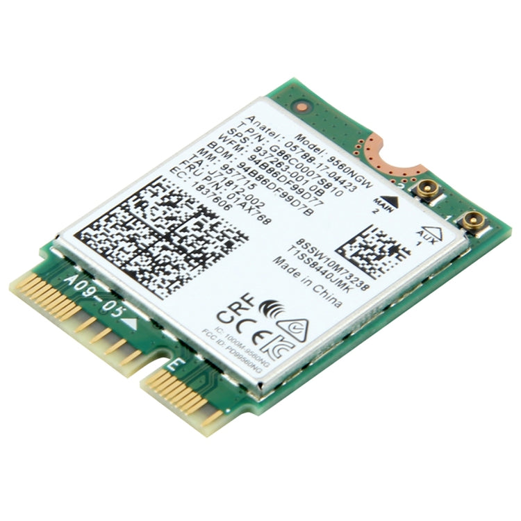 9560NGW double bande 1.73Gbps sans fil pour Intel 9560ac NGFF Key E carte Wifi 8020.11ac Bluetooth 5.0 ordinateur portable pour Windows 10, 9560NGW  Intel 9560ac