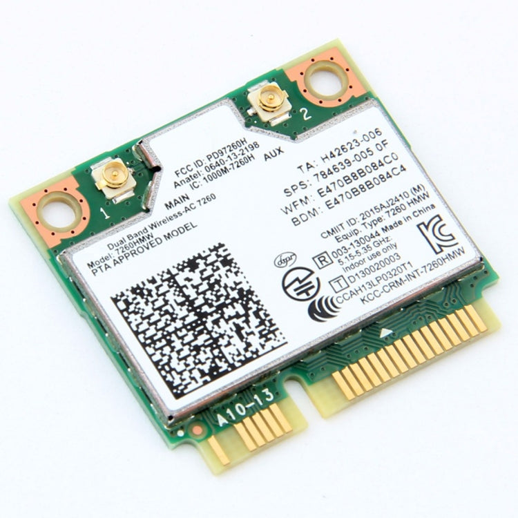 Carte Wifi sans fil double bande pour Intel 7260HMW Mini PCI-E 2.4G/5 Ghz WLAN Bluetooth 4.0 carte Wifi 802.11 ac/a/b/g/n, 7260HMW