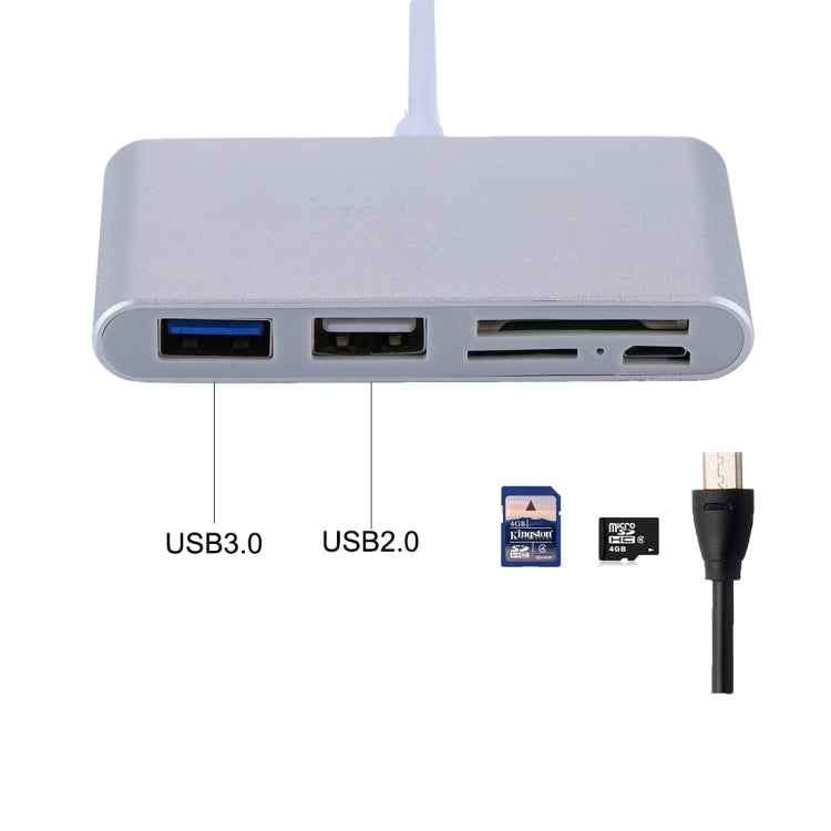Adaptateur 5 en 1 : Lecteur de cartes USB-C pour PC et