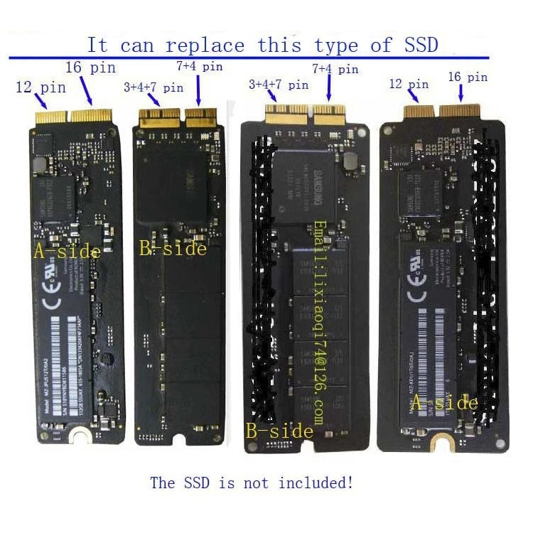 Adaptateur NVMe M.2 SSD pour MacBook Air A1466 A1465