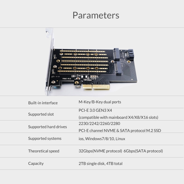 Carte d'extension ORICO M.2 NVMe pour PC Gaming PCI-E 3.0 X4