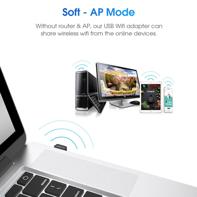 EDUP EP-AC1651 650Mbps Dual Band 5G/2.4GHz USB WIFI Adapter Wireless External Network Card Wifi Dongle Receiver for Laptop Windows MacOS