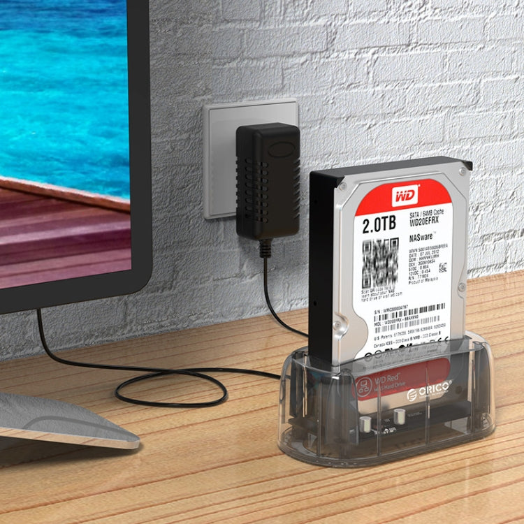 ORICO 6139C3-G2 Station d'accueil pour disque dur USB3.1 Gen2 Type-C transparente de 3,5 pouces