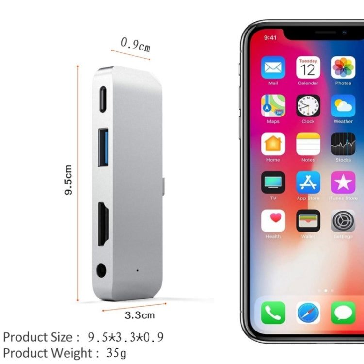 4-in-1 Type-C/USB-C to HDMI + AUX + USB + PD Type-C/USB-C HUB Adapter Multifunctional HD Dock
