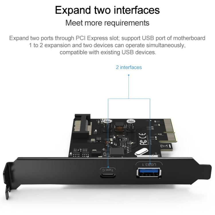Adaptateur PCI-E ORICO PA31-AC pour Gaming USB 3.1