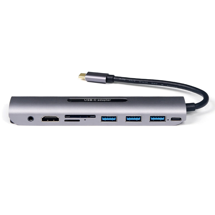 V161B 9-en-1 Type-C vers HD/VGA/USB3.0/SD/3,5 mm Audio/TF Lecteur de carte HUB, V161B