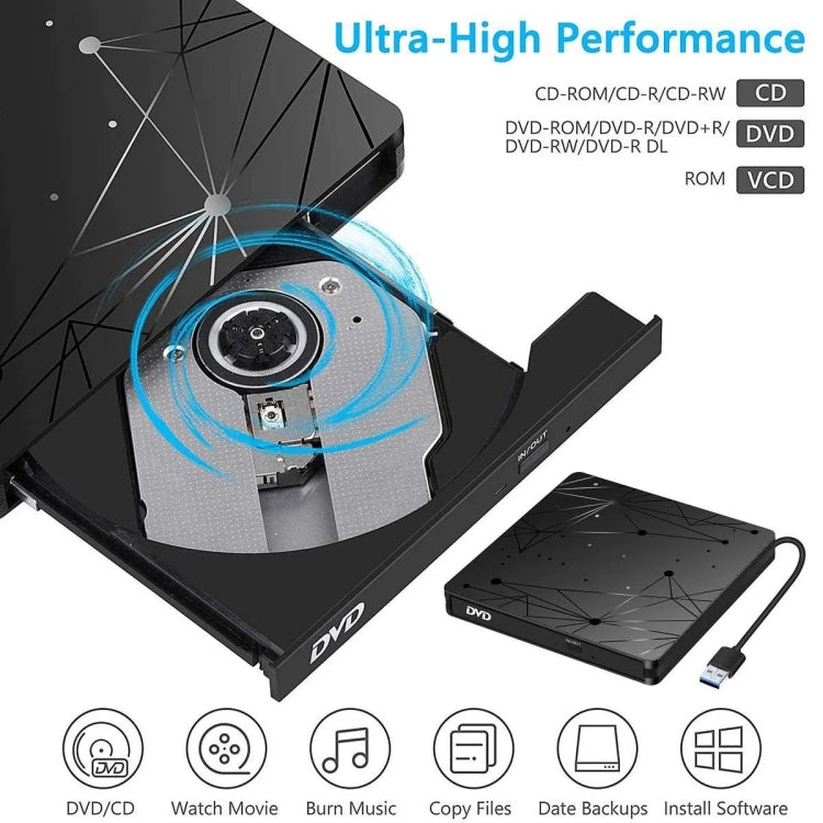 Lecteur DVD RW externe USB 3.0 pour PC Gaming