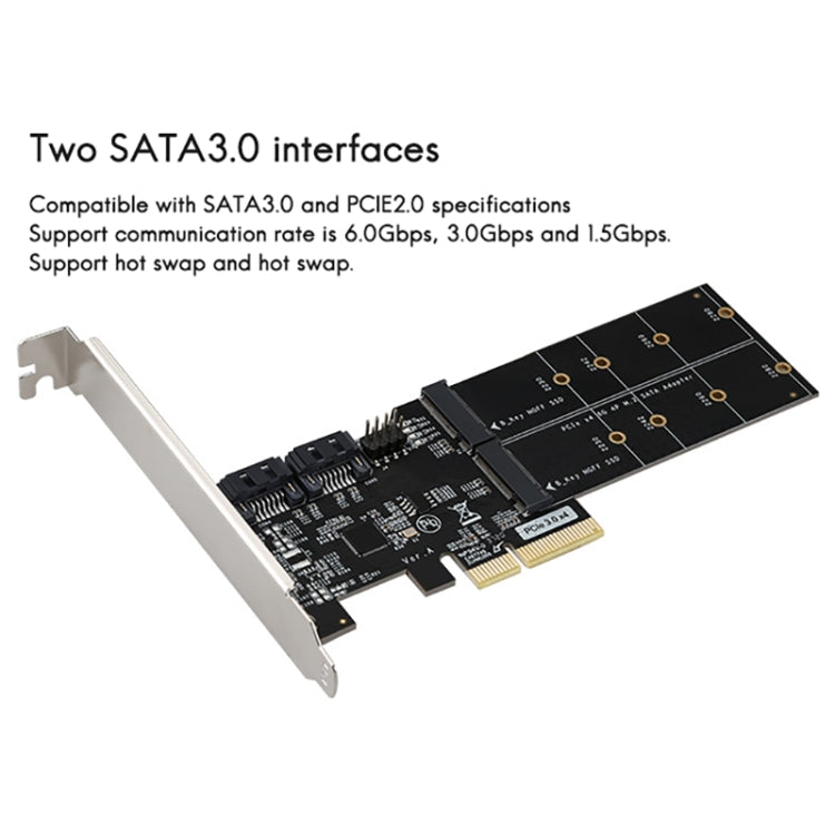 Adaptateur SATA 3.0 PCIe 3.0 vers 2 ports M.2 pour PC