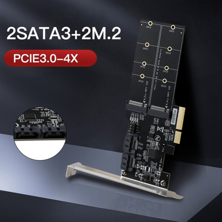 Adaptateur SATA 3.0 PCIe 3.0 vers 2 ports M.2 pour PC