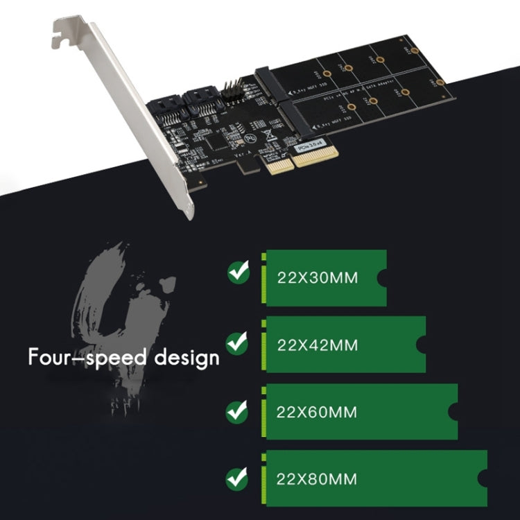 Adaptateur SATA 3.0 PCIe 3.0 vers 2 ports M.2 pour PC