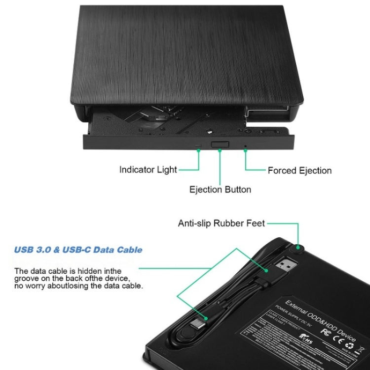 Lecteur CD Portable USB 3.0 - Accessoire Gaming PC BT638