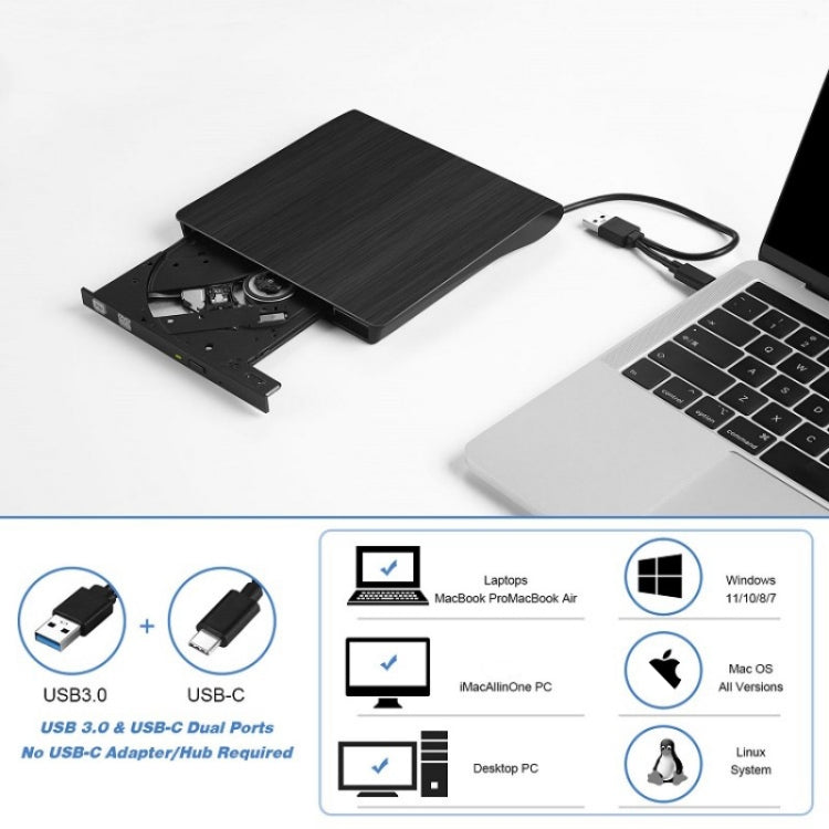 Lecteur CD Portable USB 3.0 - Accessoire Gaming PC BT638