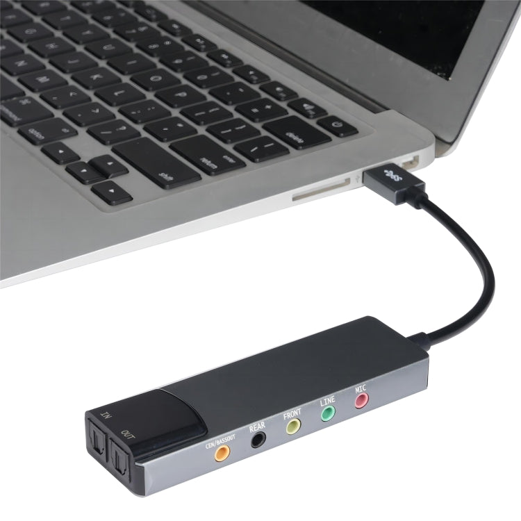 6-in-1 USB Gaming Sound Card - 7.1 CH Audio and Optical