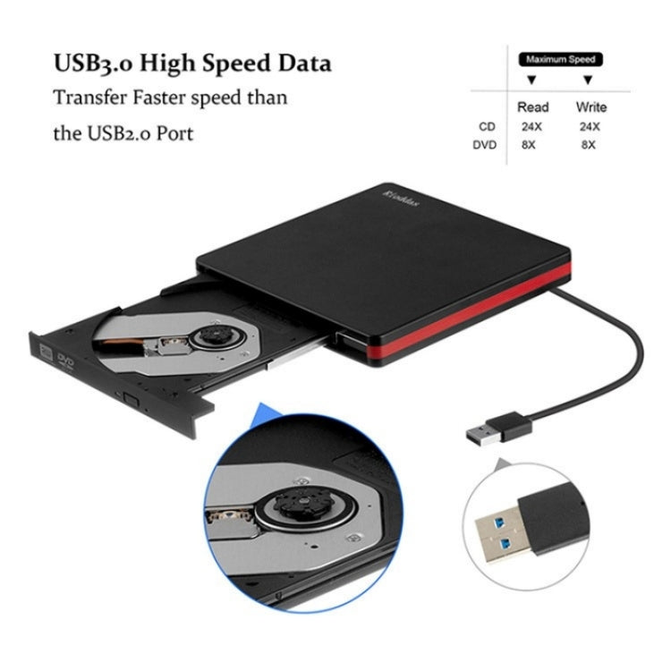Lecteur DVD externe USB 3.0 pour PC portable - BT669