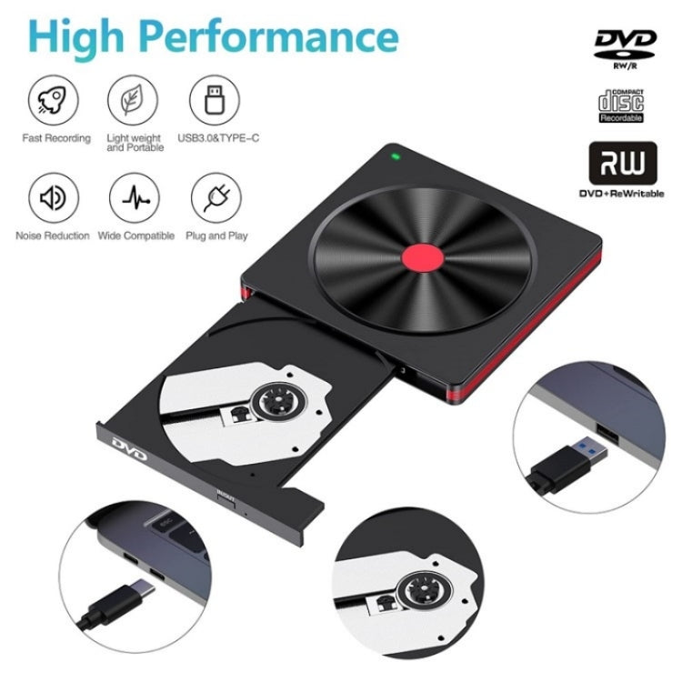 Lecteur DVD-RW Externe USB Type-C pour PC et Gaming