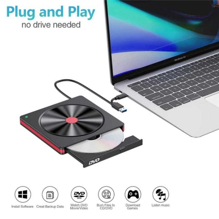 Lecteur DVD-RW Externe USB Type-C pour PC et Gaming