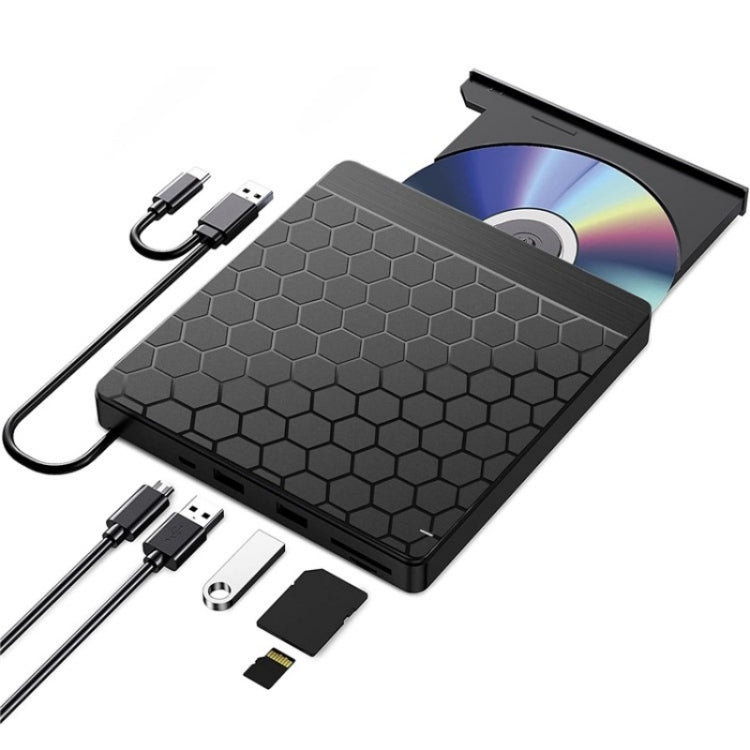 042 Football Pattern USB3.0 / Type-C Laptop External Optical Drive DVD Burner, 042