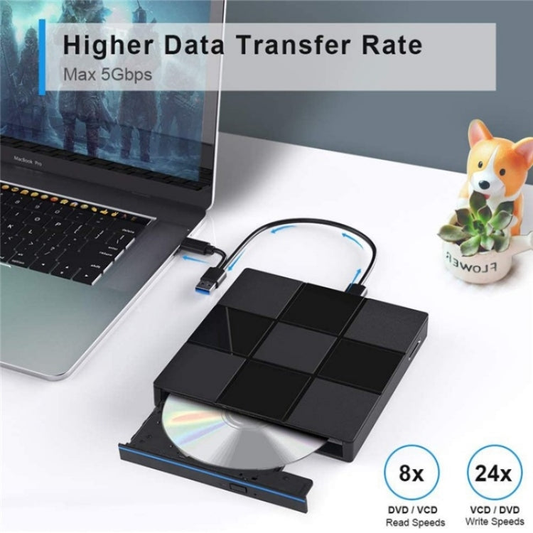 009 With USB port for laptop External DVD drive USB 3.0 + Type-C adapter, 009