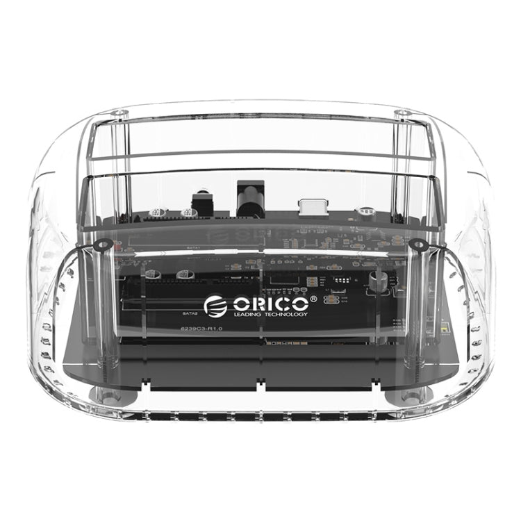 ORICO 6239C3 Transparent Type-C Dual-Bay 2.5/3.5-inch Hard Drive Docking Station