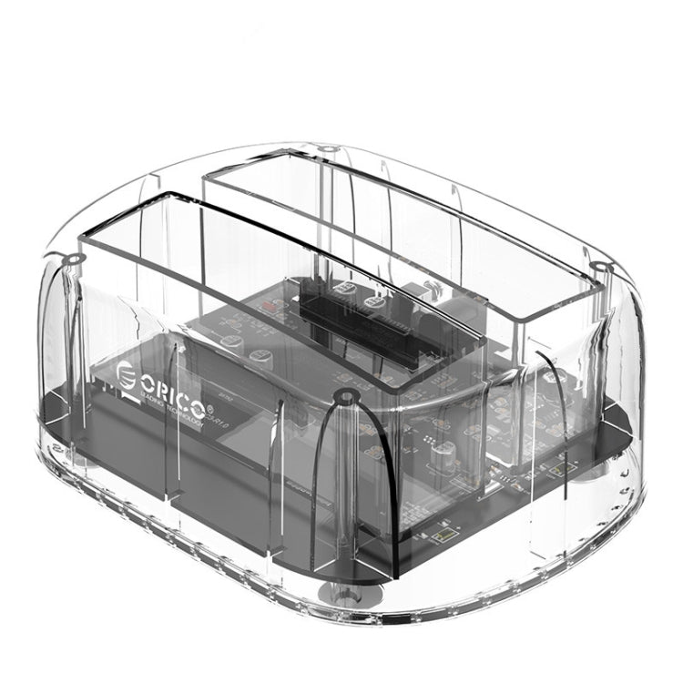 ORICO 6239C3 Transparent Type-C Dual-Bay 2.5/3.5-inch Hard Drive Docking Station